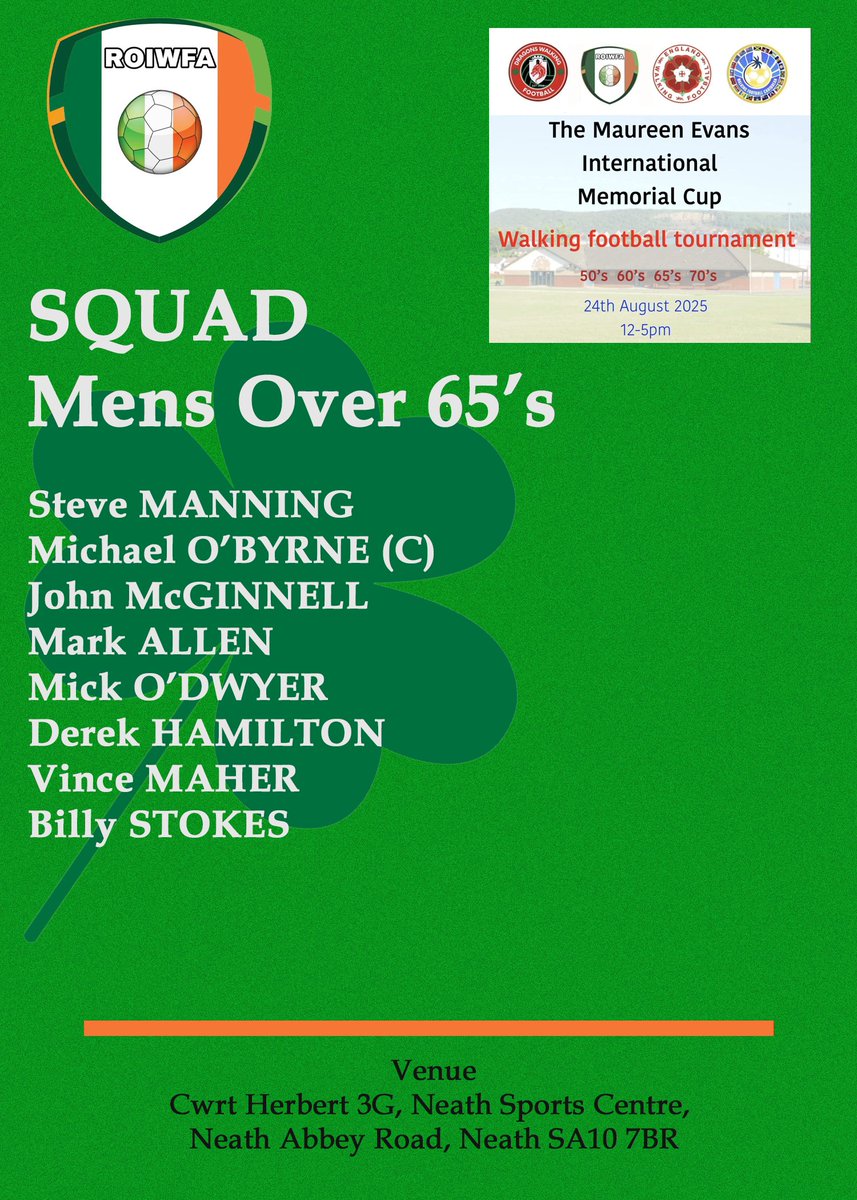 Squads for the forthcoming Maureen Evans International Trophy