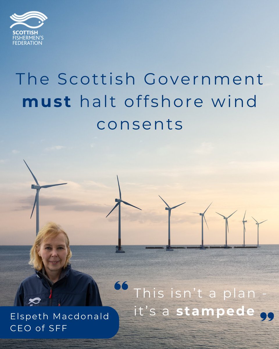 sff_uk's tweet photo. The Scottish Fishermen's Federation is calling for an immediate halt to offshore wind consents.

Read our full response: https://t.co/hiYFLXQyvx https://t.co/1U955PV1pD