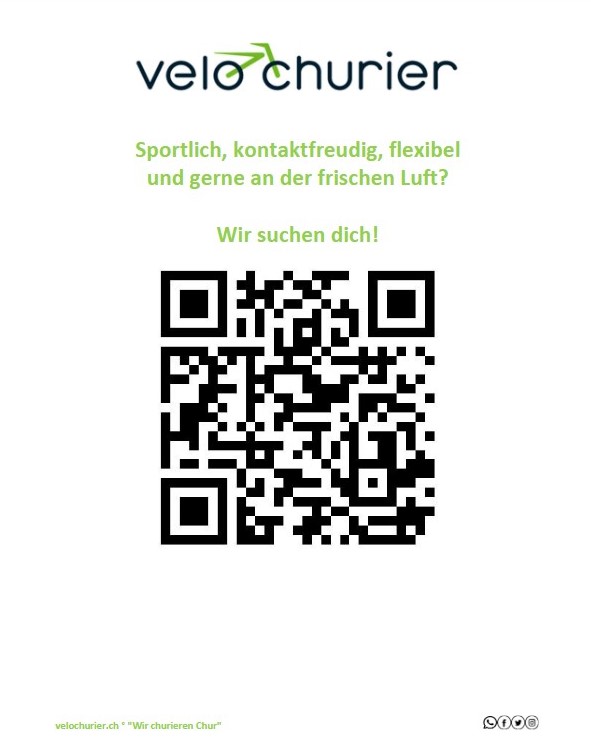 💨 Strampeln statt sitzen! Dein neuer Job in Chur: Fahrradkurier*in. #bikejob #chur #churieren