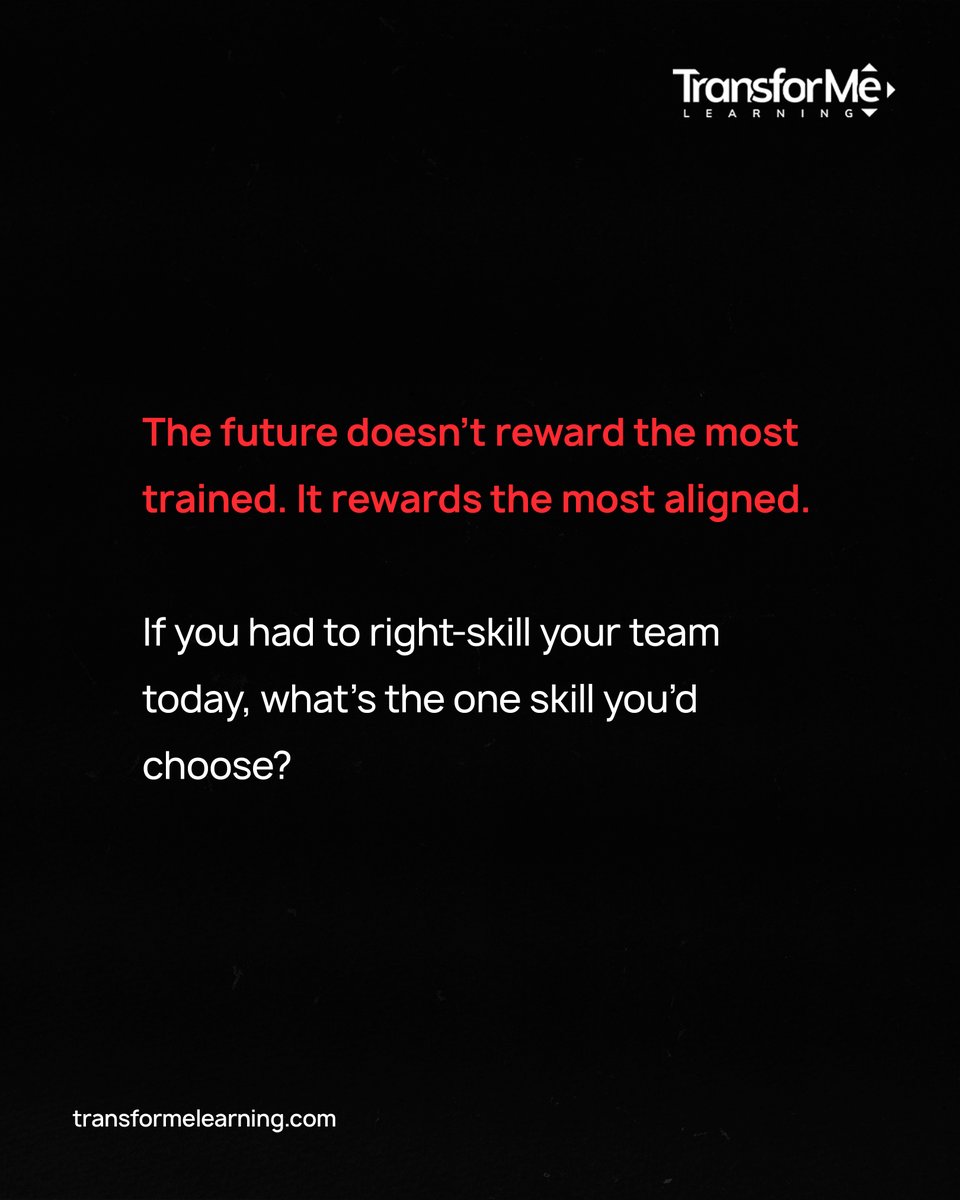 learningwithTMe's tweet photo. More training ≠ more impact.
Upskilling sharpens strengths.
Reskilling opens new roles.
Right-skilling aligns talent with business needs.

The future won’t reward the most trained—it will reward the most aligned.

#Upskilling #RightSkilling #FutureOfWork https://t.co/oCmO7Okftk