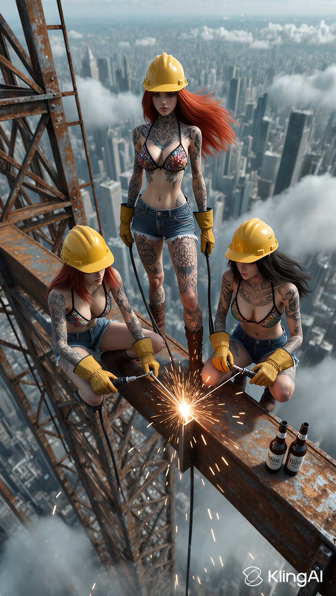 PeterPixel90290's tweet image. Blaze &amp;amp; Naya building dreams high above the city — steel, sparks, and just a little Brewtonium. ⚡🍺
#BrewAndPixels #SkyscraperQueens #RetroPower