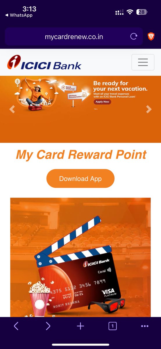serpexa_digital's tweet photo. Today I have got a random call from +91 9650416562, a lady called and told that she is calling on behalf of ICICI Bank and you have not used your Reward Points for your ICICI credit card.

She assured to share a link where the reward points (14989) can be withdrawn. She said that she will send a link on whatsapp and you can remain on call and redeem points.

I have told her that I am busy in some work, and to send details on WhatsApp to check later.

The lady have sent me whatsapp with another number +91 7678494376 and send a link https://t.co/TxejKKiEr8 which is opening a similar website as ICICI bank (Phishing Website) then I have asked her to share her ICICI branch details but she did not share and told to share her ID Card instead.

If people are simply not aware then they can easily fall prey to such scams where they can still your data, your hard earned money or sell your data to some companies.

I request @ICICIBank_Care @ICICIBank @ICICI_Direct @noidapolice @DelhiPolice to take an action against such scammers.