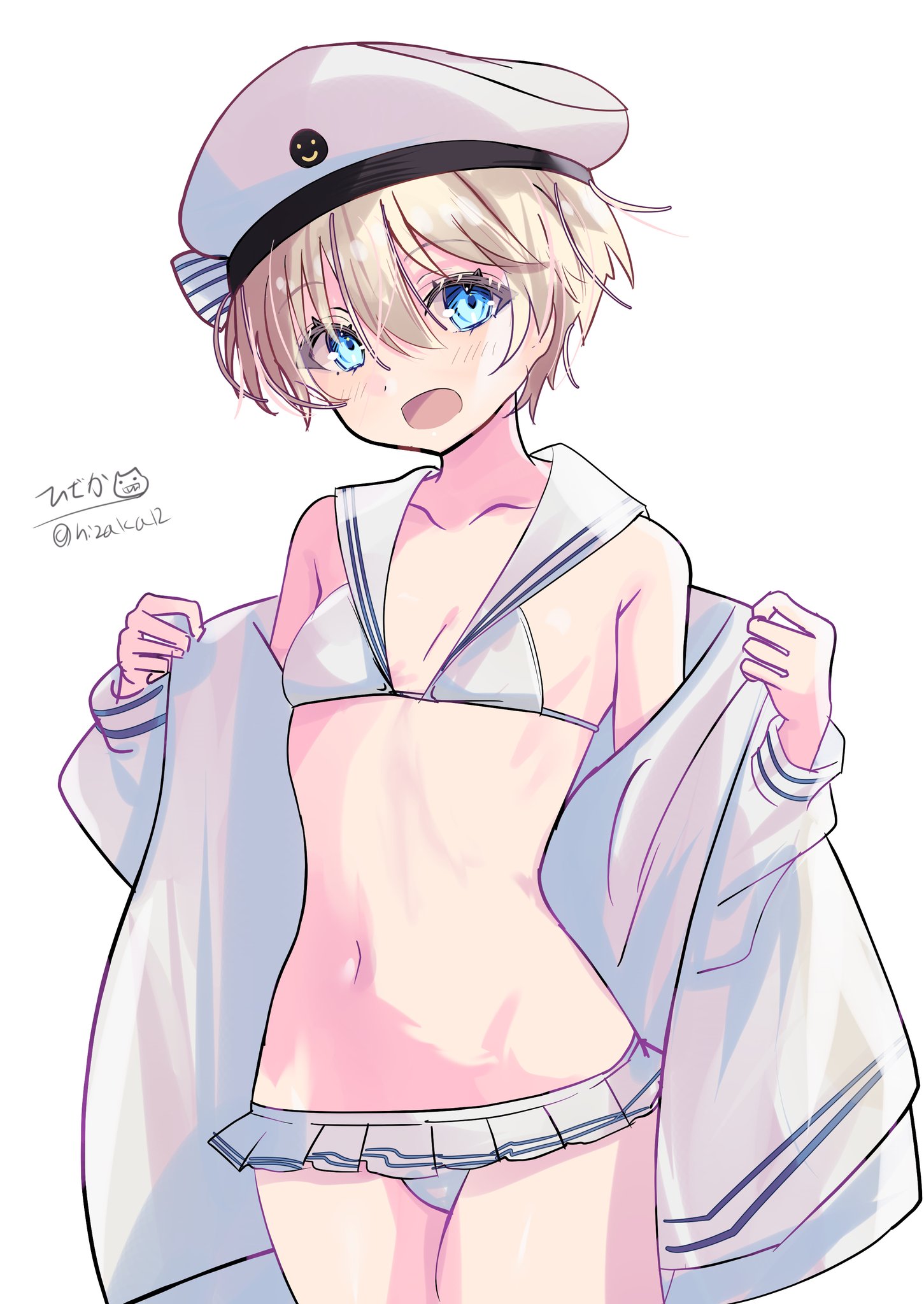 アニメ風手描き水着イラスト ひざか@skeb受付中＆お仕事募集中 on X: 