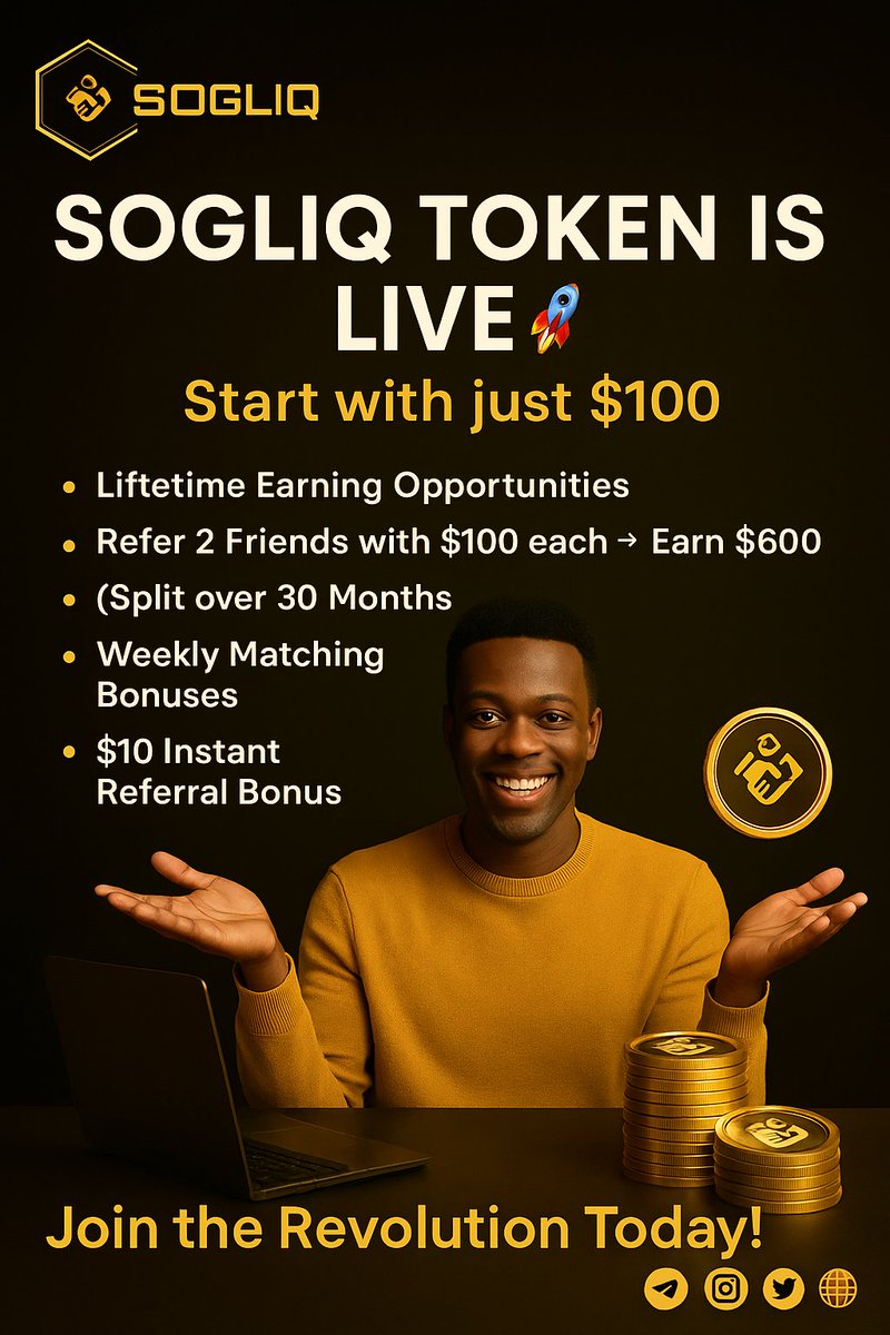 SogliqToken's tweet photo. 🚀 Sogliq Token is Live!
✨ Start with just $100 and unlock lifetime earning opportunities.
 #SogliqToken 
#CryptoCommunity #CryptoNews #CryptoLife #Blockchain 
#CryptoInvestment #CryptoFuture #DeFi #Web3 #FutureOfFinance 
#CryptoEarning #MedicalBlockchain #CryptoRevolution https://t.co/g6ulhxQ6FT