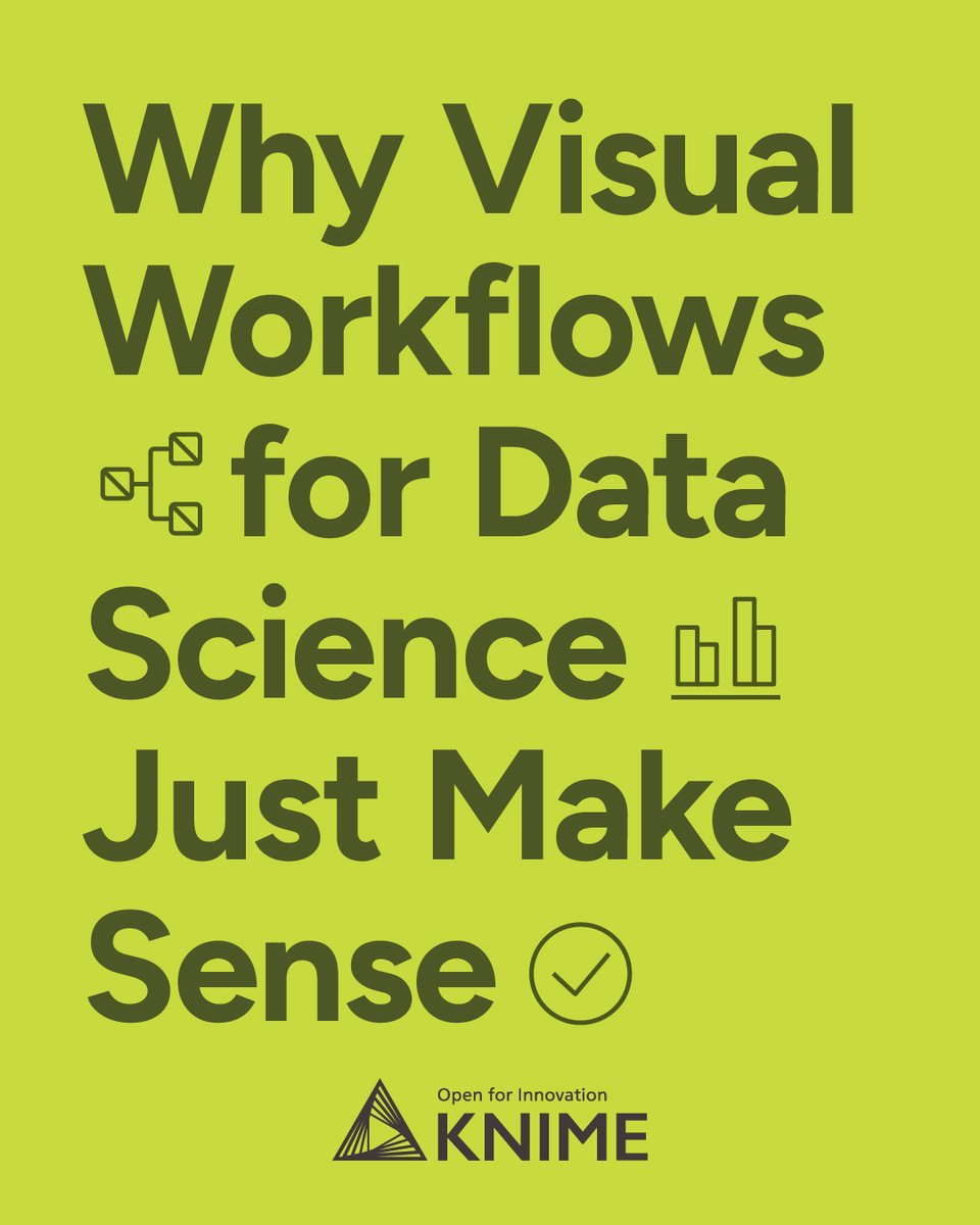 knime's tweet photo. KNIME lets you build visual workflows for end-to-end data science — from prep and blend, to modeling, visualization, and deployment.

👉 Ready to do your best data work? Learn more: https://t.co/ZxeWeLEmke https://t.co/eDxPQAQzNc