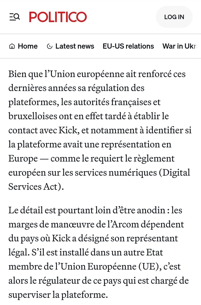 Synthèse à lire dans <a href="/POLITICOEurope/">POLITICOEurope</a> sur la complexité de la régulation numérique européenne dans le cas <a href="/Kick_FR/">Kick Français</a> #Pormanove. Urgence d'un cadre efficace et dimensionné comme nous y appelons avec <a href="/thieulin/">Benoît Thieulin</a> dans <a href="/Le_NouvelObs/">Le Nouvel Obs</a> (👉🏽nouvelobs.com/economie/20250…)...  politico.eu/article/la-rea…
