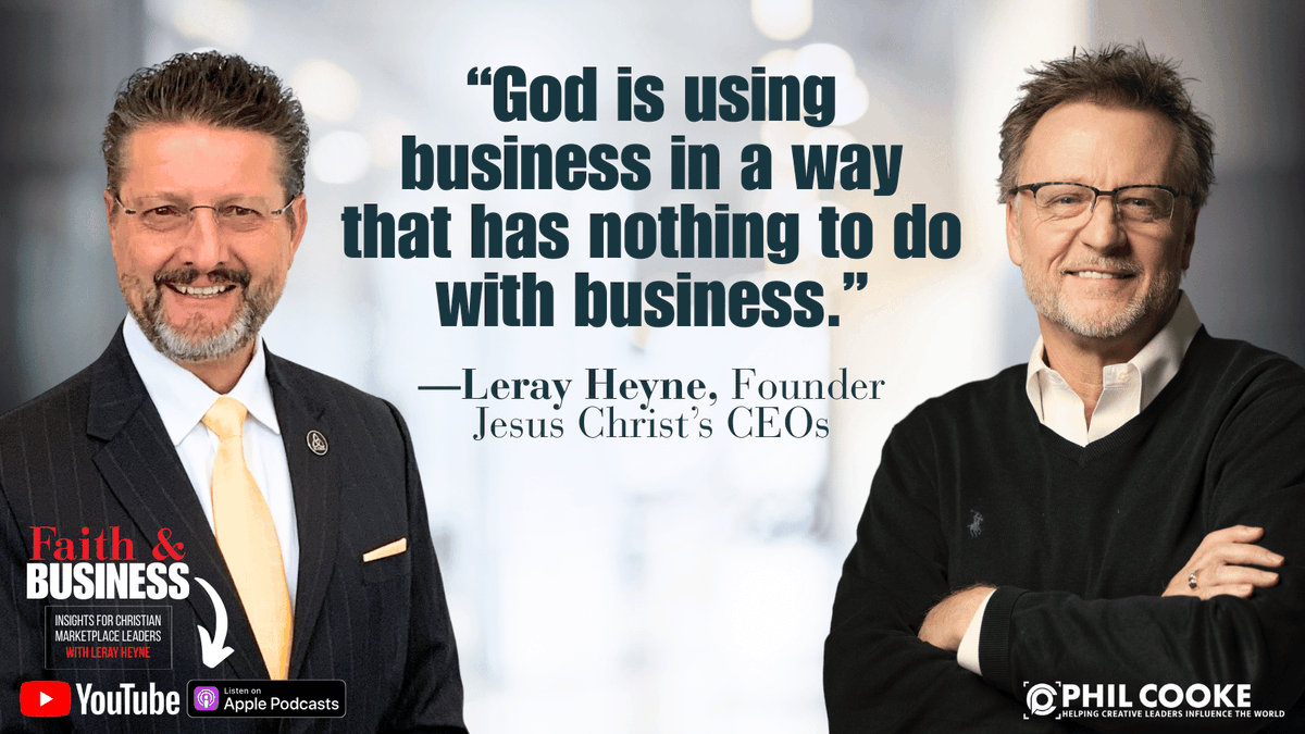 PhilCooke's tweet image. Here's how to integrate faith into all your business decisions. Check out my interview with CEO @lerayheyne Watch: youtu.be/G9iP5xrGBqI or listen: bit.ly/4lABhiz 
 #FaithAndBusiness #ChristianLeadership