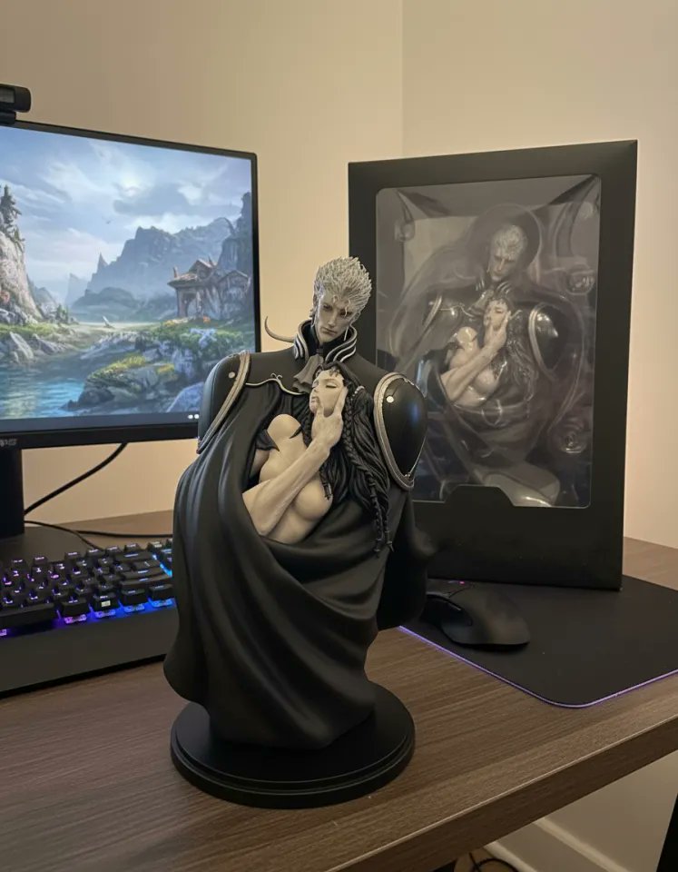 lucas_tidei's tweet image. I’ve used AI to visualize how my Link &amp;amp; Charlotte digital sculpture could look if produced as a figure. The original sculpture is on the left, and the AI result is on the right.