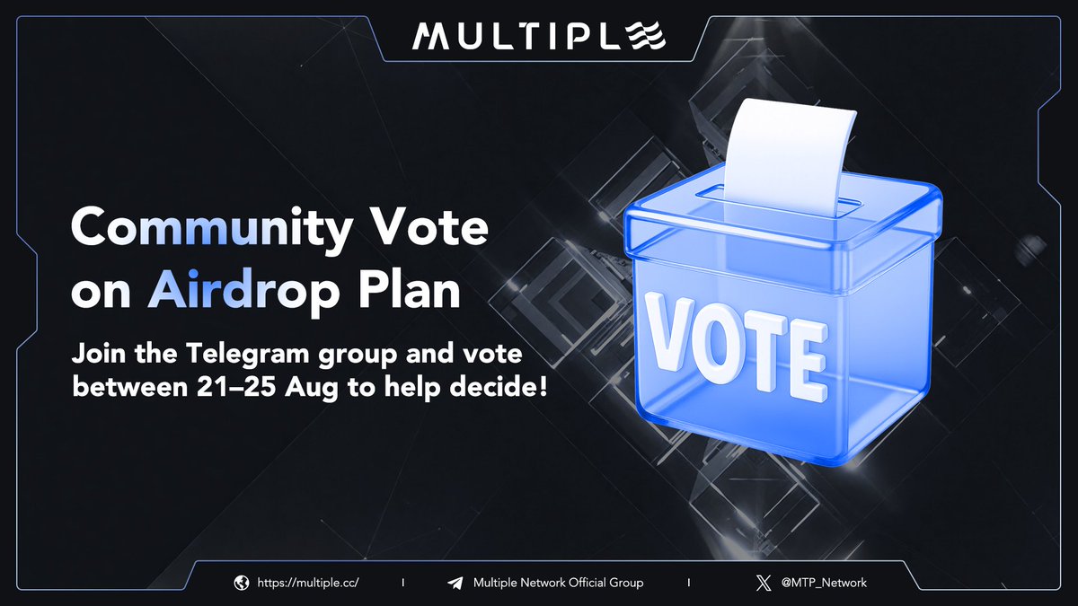🚨 Vote to Decide the Testnet Airdrop Plan! 🚨

Now’s your chance to shape how you receive your well-deserved $MTP tokens!

We’ve launched community voting in our Official Telegram Group — your voice guides what happens next. 🗳️

✅ Option A: More People, Longer Vesting
-