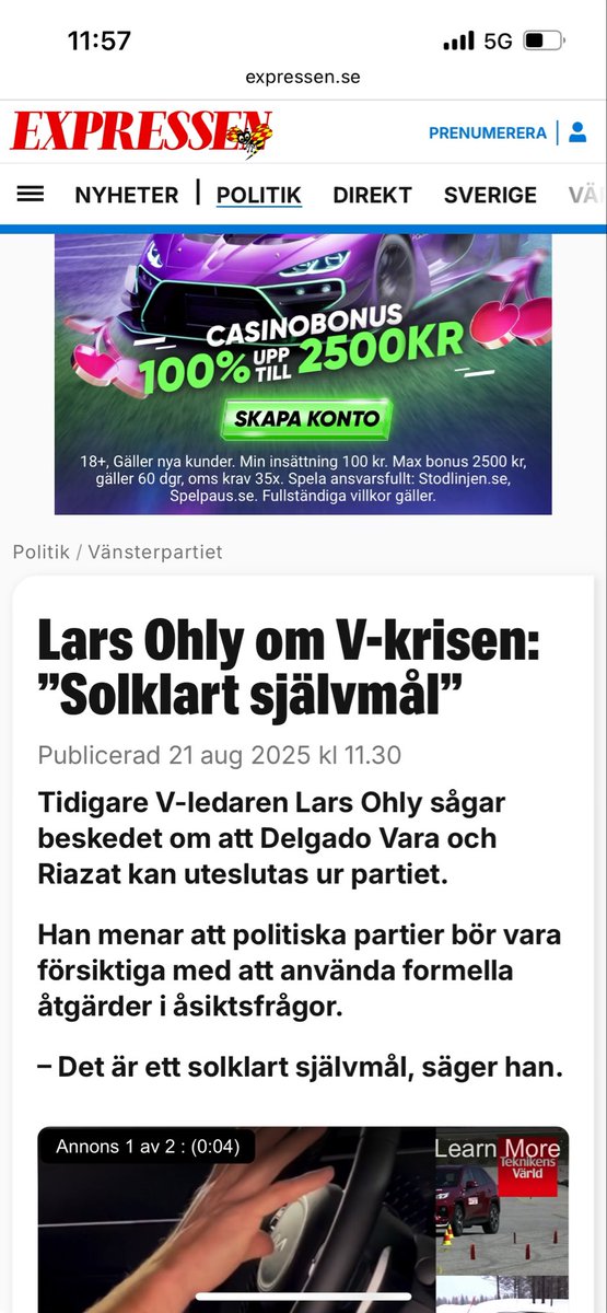 Kaos. Lars Ohly, själv petad ur V, rasar över nya petningar ur sekten. Men det viktiga här: Uteslutningen sker på grund av ”samarbetssvårigheter”. Inte med motiv antisemitism. V kommer förbli ett parti marinerat i antisemitism — vilket annat parti kan efter valet samverka med V?