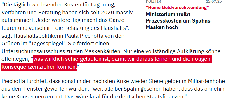 Natüüüürlich!!
Nur darum geht es #Piechotta und den #Gruenen.
Dass man für die Zukunft "daraus lernen" kann...