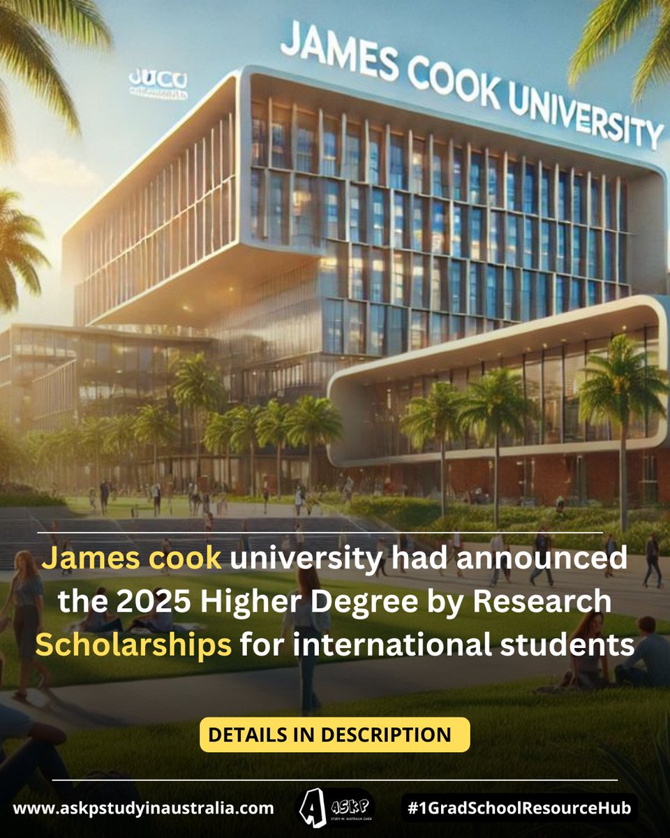 James Cook University (JCU) invites high-achieving students from around the world to apply for its  HDR Scholarships, supporting impactful research in diverse fields.

✅Fully Funded HDR Scholarships
✅Stipend: AUD $34,002.50 per annum
✅Deadline: 31 August 2025

Thread
1/n👇