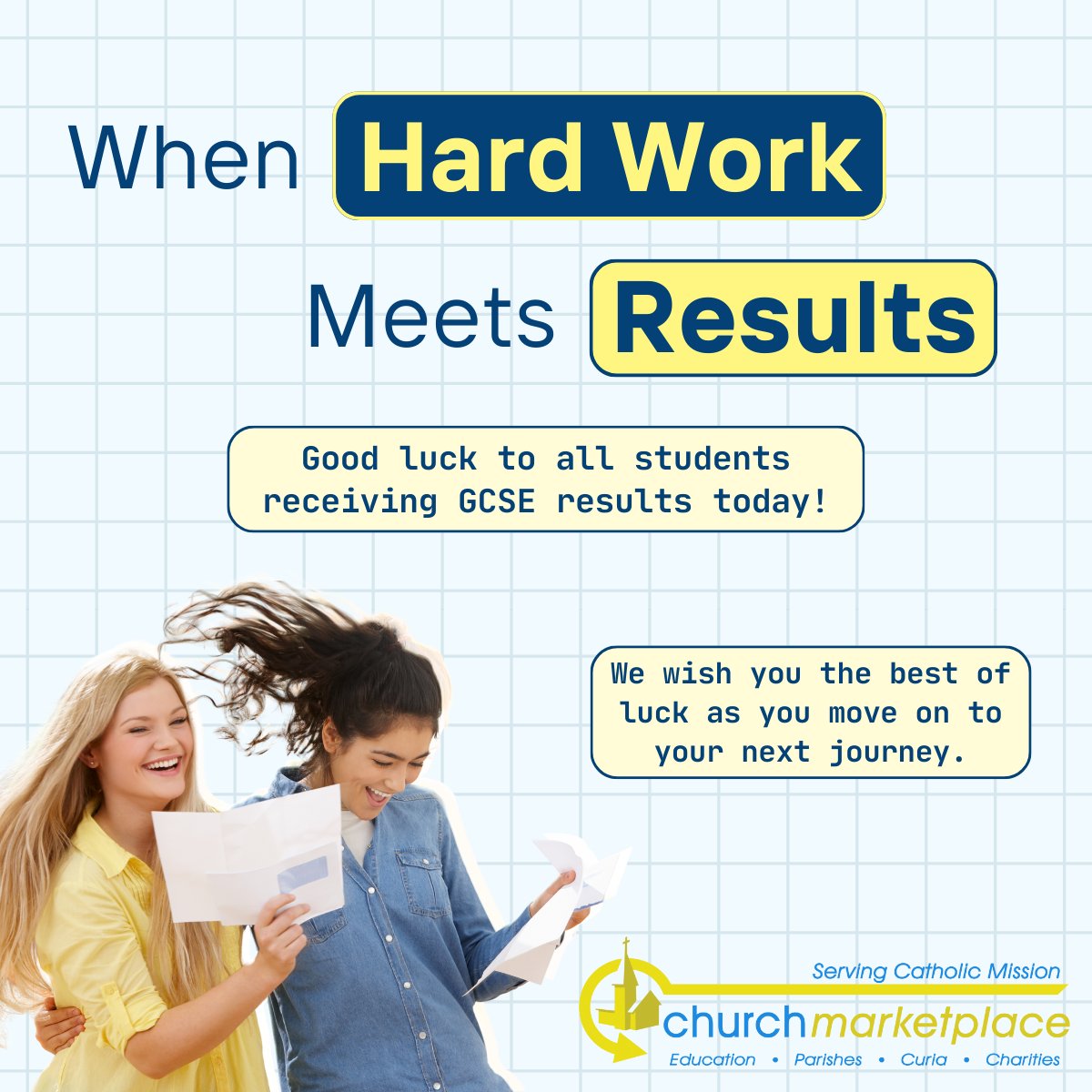 🎓GCSE Results Day is here! Congratulations to all students on your hard work and achievements!

🌟We wish you the best of luck as you begin your next journey!

Remember: Every step forward is a new opportunity to learn, grow, and shine.🌱🌞

#GCSEResultsDay #CatholicEducation