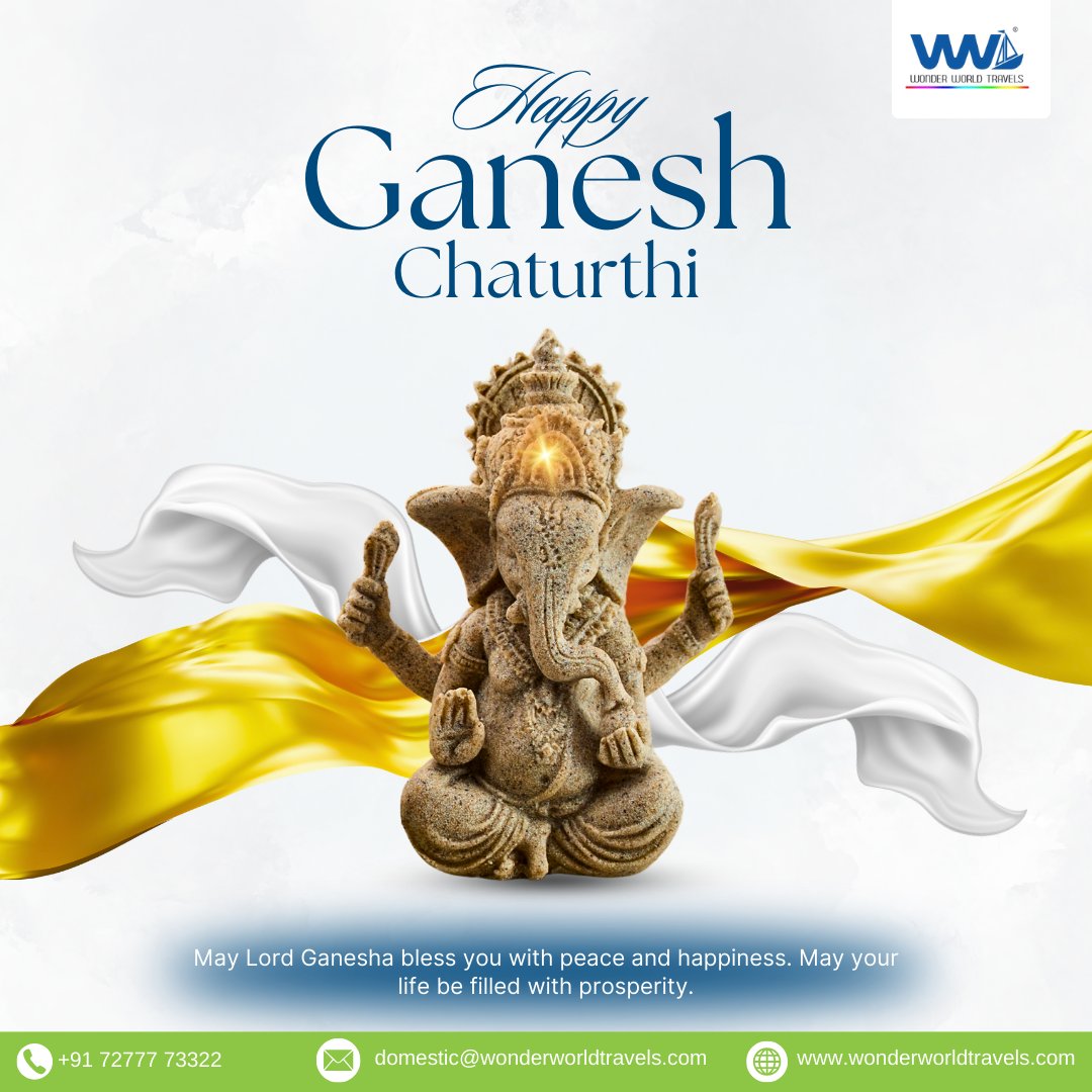 WonderWorld_WWT's tweet photo. 🌺 Happy Gaensh Chaturthi to All🌺

" May lord Ganesha bless you in your life"

#GaneshChaturthi  #ganeshchaturthi2025 #wonderworldtravels #lordganesha #ganesha #ganeshbirthday  #festival2025 #festival https://t.co/czdMbphlbU