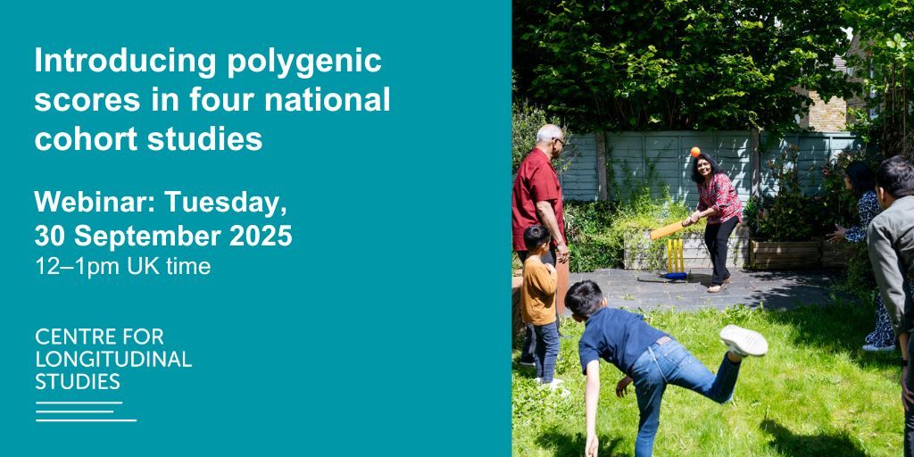 CLScohorts's tweet photo. 🧬 What are polygenic scores in CLS cohort studies and how can they be used in genetically informed social science research? Find out in our upcoming free training webinar on Tuesday, 30 September from 12–1pm UK time. Book now 👉  https://t.co/p98S93jgGp https://t.co/OftMVHtwoZ