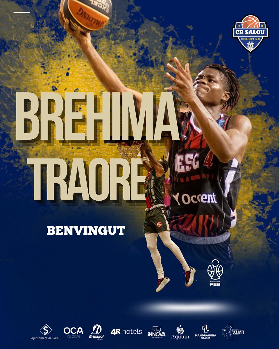 CbSalou's tweet photo. 📢 Fitxatge
Brehima Traoré fa el salt a Segona FEB i ens demostrarà la seva capacitat atlètica i les ganes que té de crèixer i sumar en el nostre camí plegats!
Benvingut a Salou Brehima 🏀🔥
#CBSalou #SegonaFEB #Fitxatge #BT https://t.co/9VVUUvVSx1