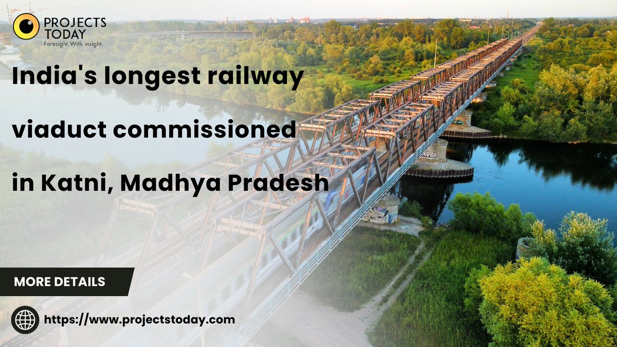 Projects Today (@projects_today) on Twitter photo Indian Railways has commissioned the nation’s longest #railway viaduct, the Katni Grade Separator, in #MadhyaPradesh at a cost of Rs 1,800 crore.
To read more: shorturl.at/lSzwT
<a href="/indianrailway__/">IndianRailways</a>
#IndianRailways #transportinfrastructure #IndiasLongestRailwayViaduct Indian Railways has commissioned the nation’s longest #railway viaduct, the Katni Grade Separator, in #MadhyaPradesh at a cost of Rs 1,800 crore.
To read more: shorturl.at/lSzwT
<a href="/indianrailway__/">IndianRailways</a>
#IndianRailways #transportinfrastructure #IndiasLongestRailwayViaduct