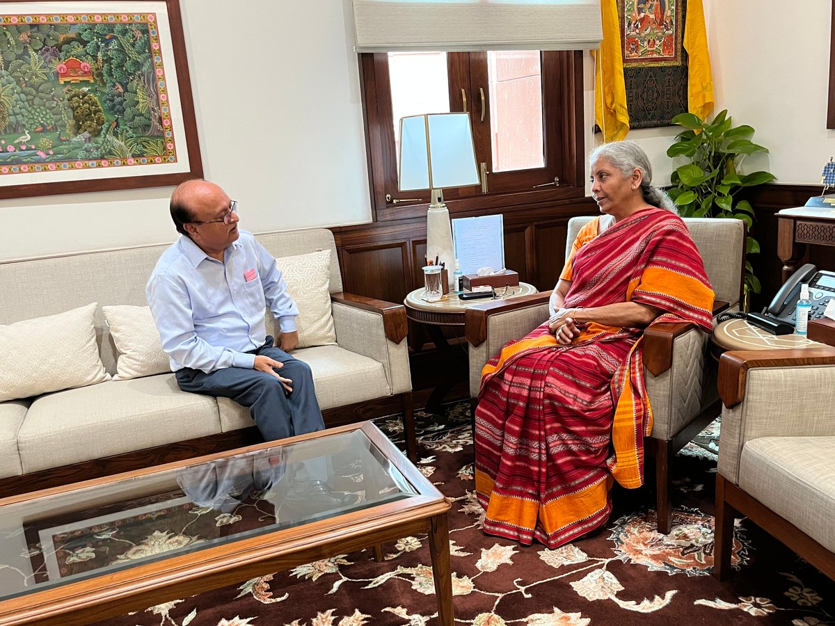 Nirmala Sitharaman Office (@nsitharamanoffc) on Twitter photo Shri Ravi Mittal, Chairperson - Insolvency and Bankruptcy Board of India (IBBI), calls on Smt <a href="/nsitharaman/">Nirmala Sitharaman</a>. Shri Ravi Mittal, Chairperson - Insolvency and Bankruptcy Board of India (IBBI), calls on Smt <a href="/nsitharaman/">Nirmala Sitharaman</a>.