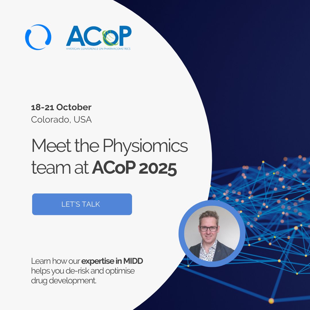 We’re heading to Colorado this Oct for #ACoP2025! Our team is looking forward to joining discussions on QSP, PBPK &amp; Model-Informed Drug Development (#MIDD) – and sharing how we use these approaches to help drug developers make smarter, evidence-based decisions. <a href="/ISOP1/">ISoP</a> #PYC