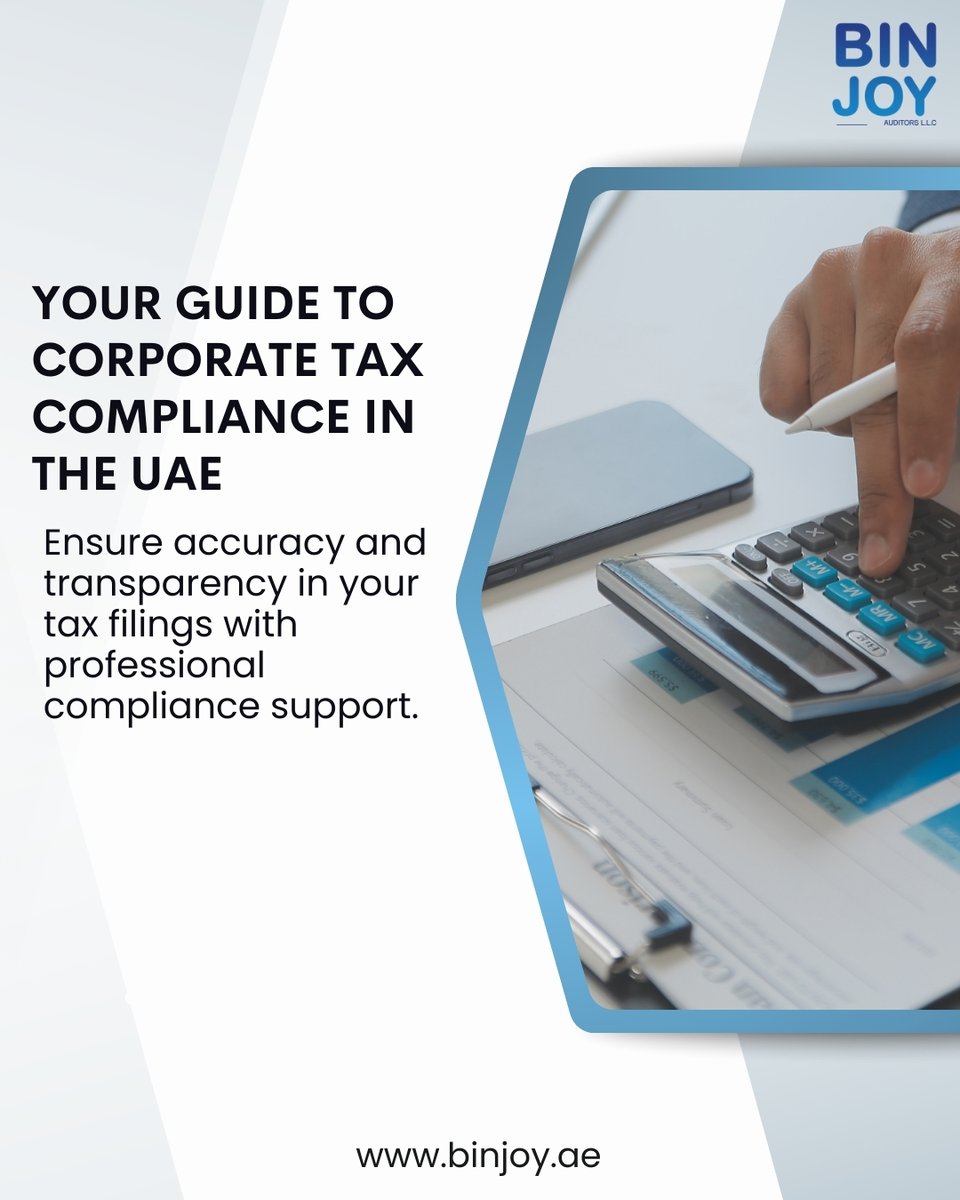 BinjoyUAE's tweet photo. Corporate tax compliance is more than obligation – it’s the foundation of sustainable growth. Discover more at https://t.co/2fcmTeeS2l. https://t.co/JeBrb6CPe7