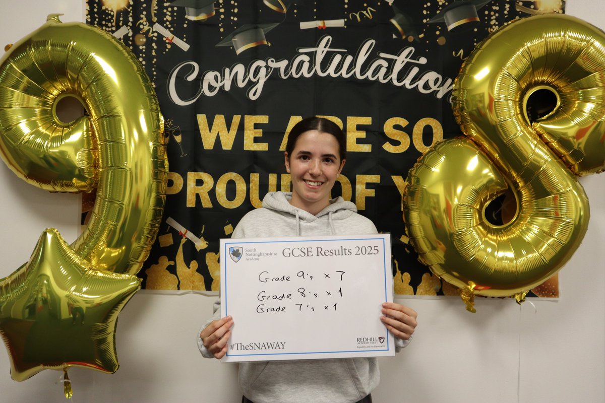 A great achievement by Noemie Horstwood who has secured grade 9’s in Biology, Chemistry, French, Geography, Maths and Physics, with grade 8's in PE and RE, grade 7 in English and 6 in English Language. Congratulations! #TheSNAWay #RedhillResults <a href="/nottslive/">NottinghamshireLive</a>