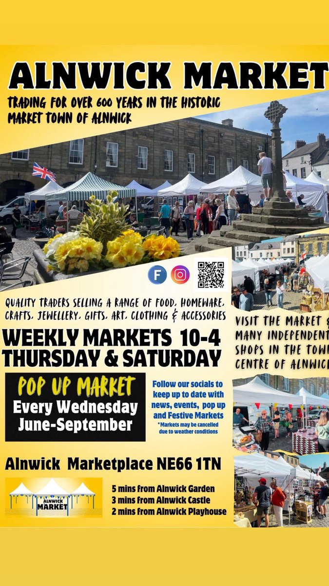 So today sees our new location for the market, until Sunday.
Bit full on this morning setting it up, but we had extra help from Alnwick Round Table!
Come and see us on Bondgate Within or as we are now calling it…Market Street!