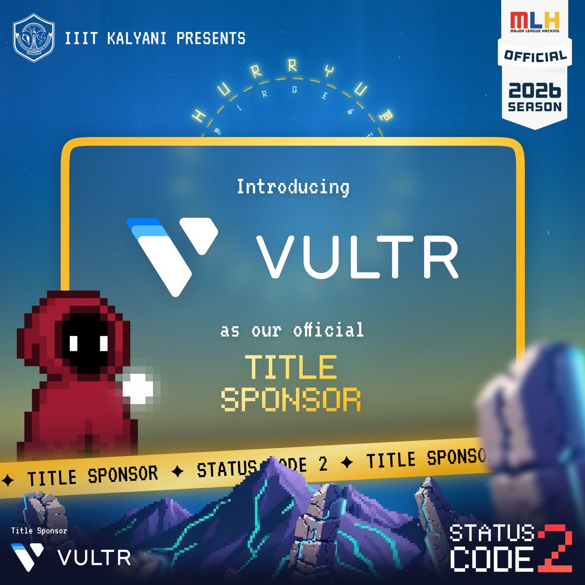 Status_Code_'s tweet image. 🌟 Proudly Presenting Our Title Sponsor – Vultr! 🌟
We’re beyond excited to welcome Vultr as the Title Sponsor for StatusCode 2 – Eastern India’s biggest student-run hackathon! 💻🔥