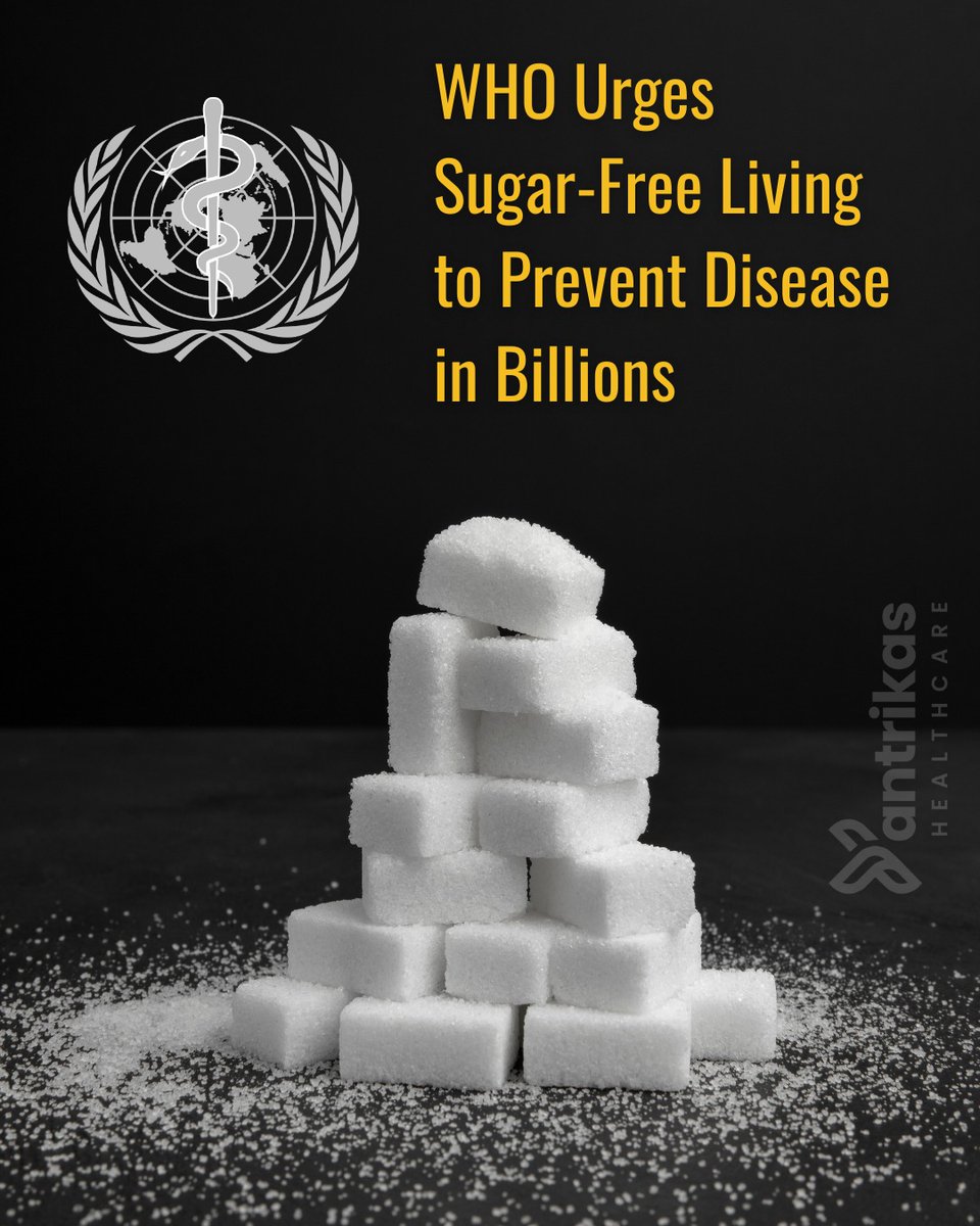 YantrikasHC's tweet photo. 🚨 Health Alert 🚨
The World Health Organization (WHO) has issued a powerful warning: removing added sugar from our diets could protect 2.5 billion people worldwide from preventable diseases like tooth decay, obesity, and diabetes.#WHO #Health #GlobalHealth #yantrikashealthcare https://t.co/VvzvXEzrID