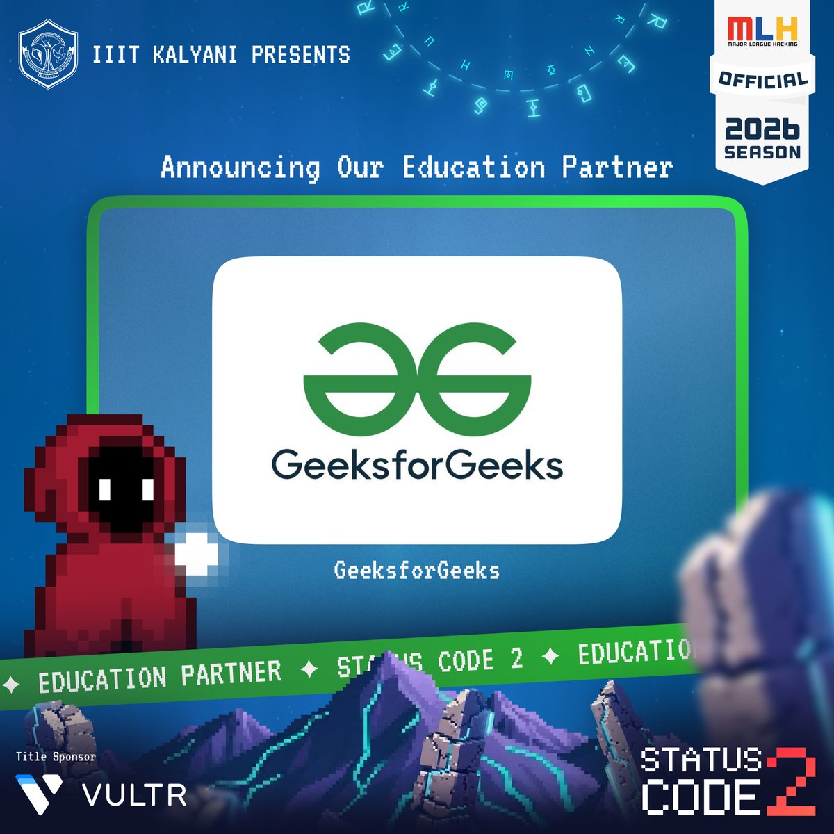 Status_Code_'s tweet image. 📚 Proud to announce GeeksforGeeks as our Education Partner for StatusCode 2
With their constant support in empowering learners and developers, GeeksforGeeks brings immense value to our hackathon community. Together, we’re building a platform where innovation meets learning✨