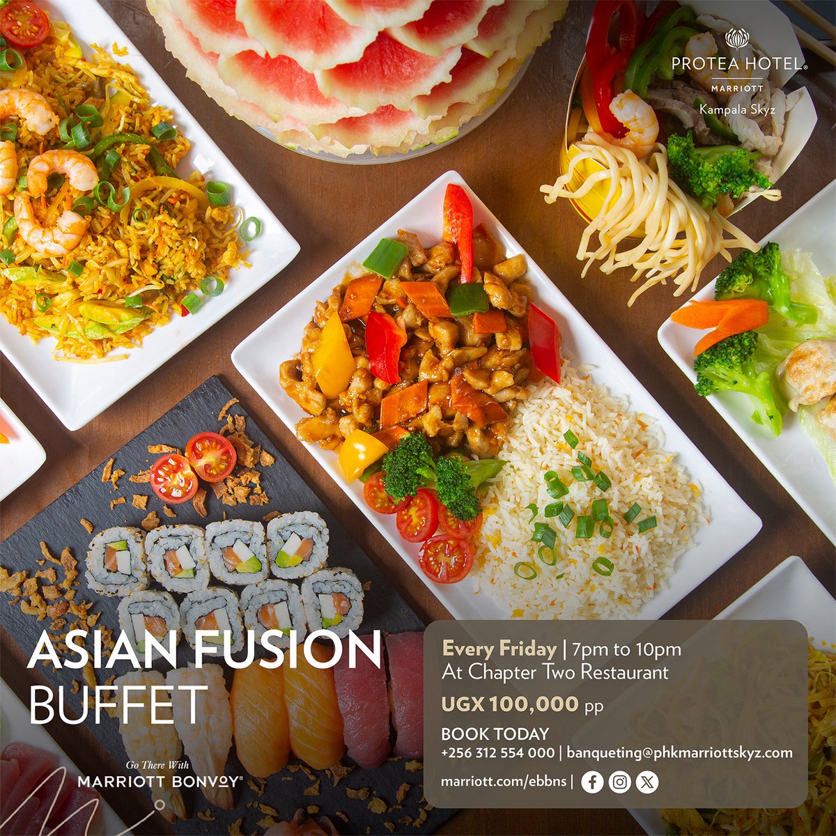 davisnganzi's tweet photo. Imagine getting that Asian meal without crossing borders. Also this can double as that date you have on your To-do list ✅

Every FRIDAY is #AsianFusion night at Chapter Two Restaurant, @SkyzHotel from 7 – 10PM. And for those who plan ahead of time Book Now via +256 312 554 000 https://t.co/vGb6wftN85