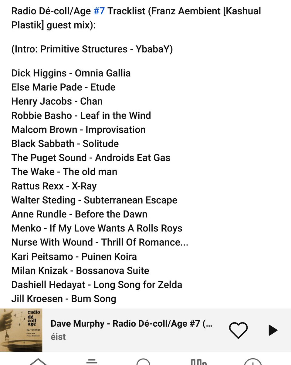 Radio Dé-coll/Age episode 7 (Franz Aembient [Kashual Plastik] guest mix) now on Éist SoundCloud and MixCloud. 
 
m.soundcloud.com/eistcork
mixcloud.com/eistcork