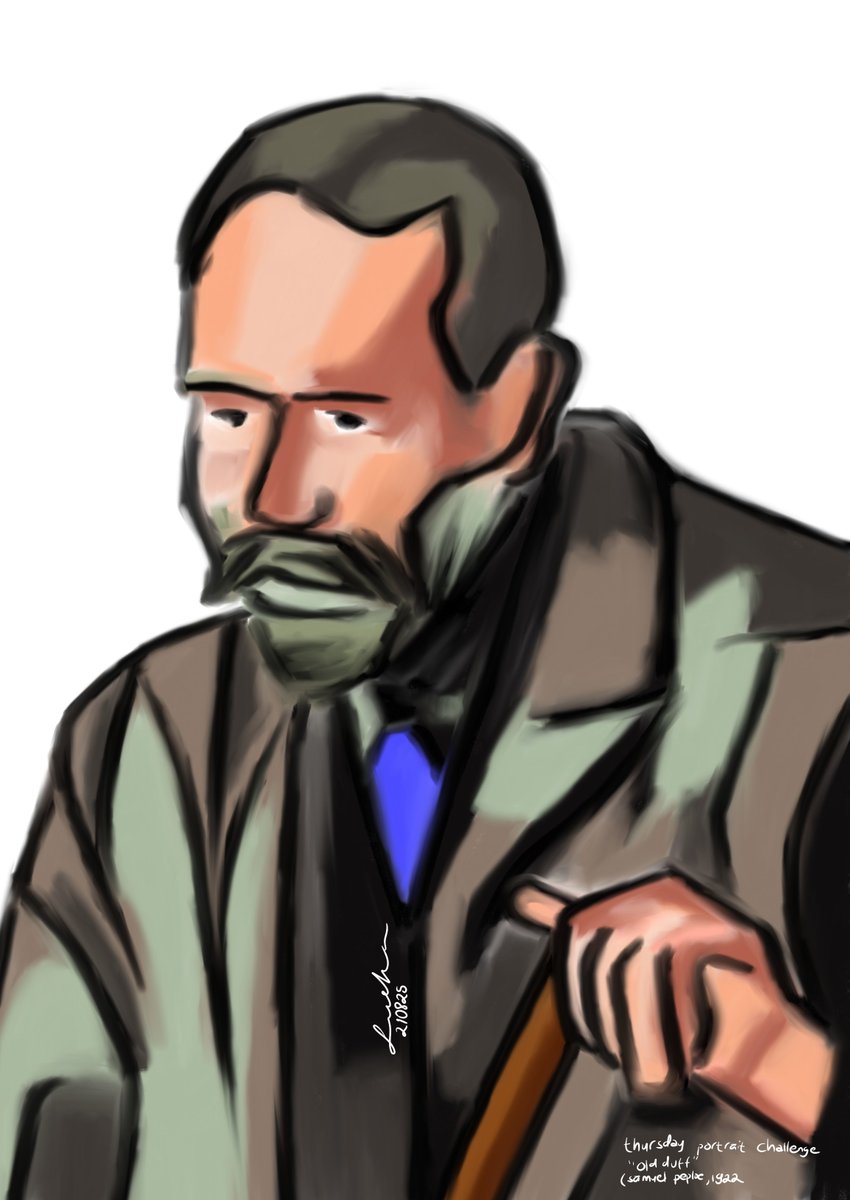 my #digitalart for thursday #portraitchallenge <a href="/StudioTeaBreak/">Virtual Studio</a> 
'old duff' (samuel peploe, 1922) #portrait #portraitthursday #portraitdrawing #art #artmoots