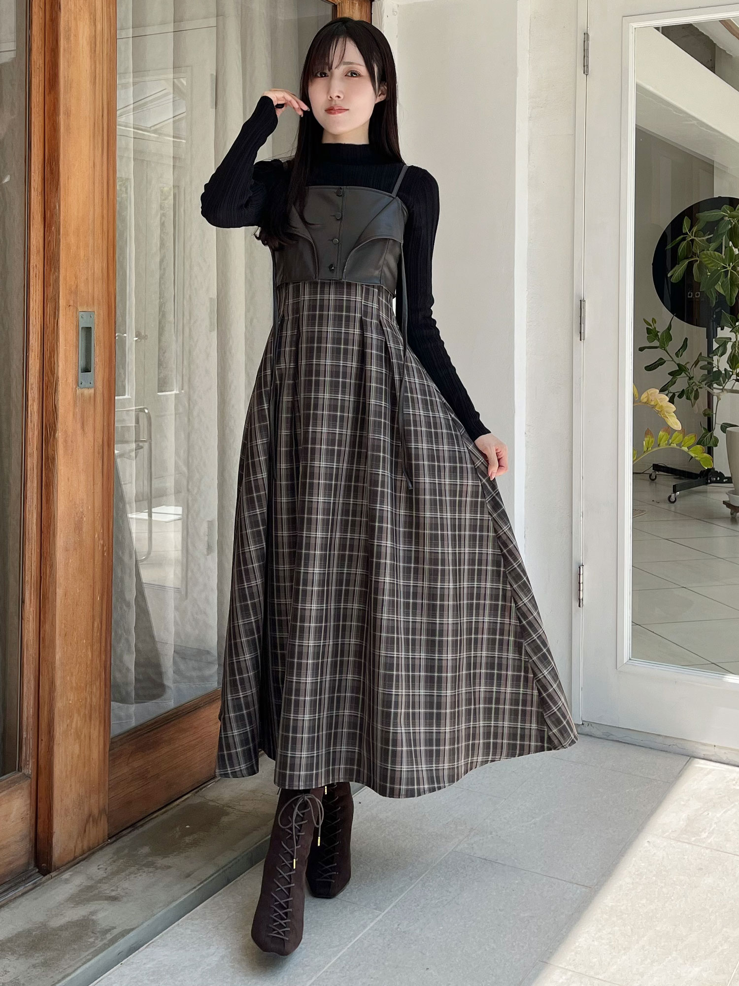 マーキュリーデュオ MARY QUANT ビスチェ付きブラウス グレー