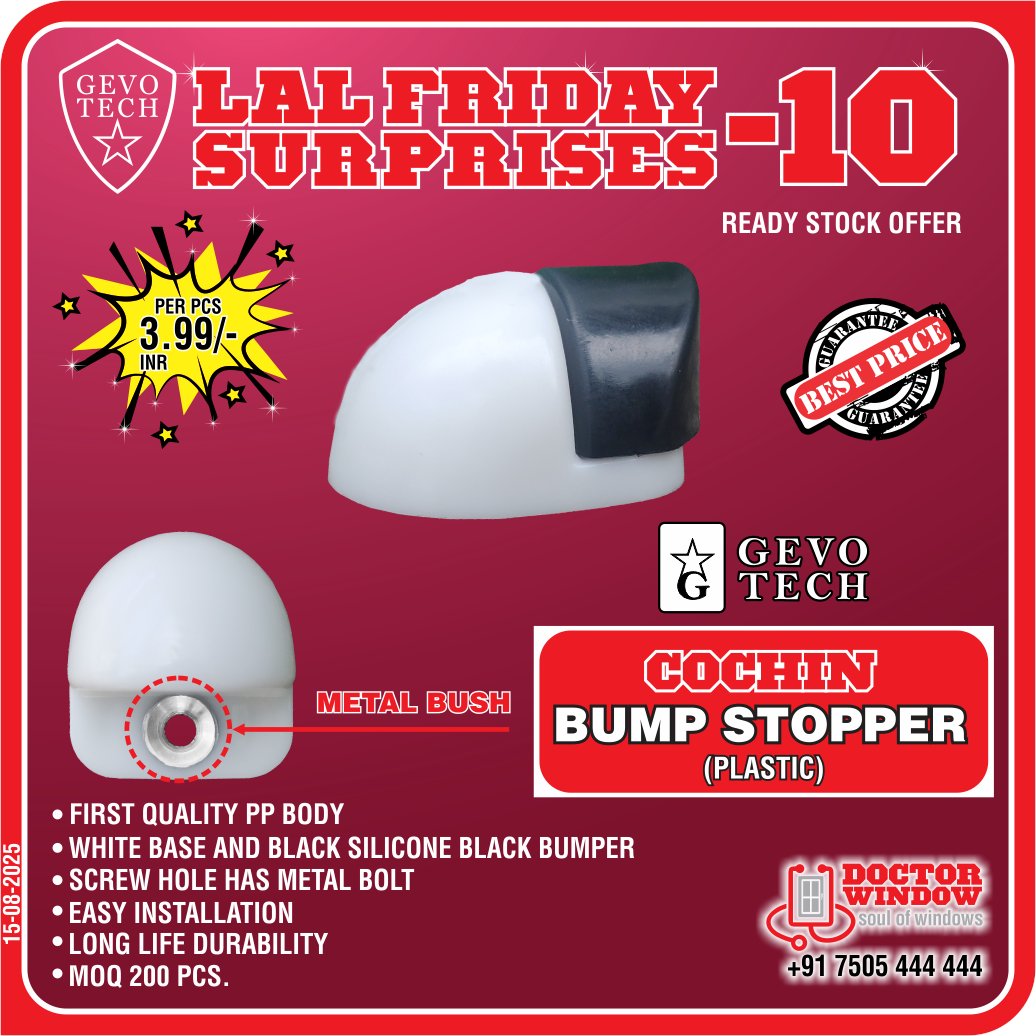 DOCTORWINDOW_IN's tweet image. GEVO TECH NEPTUNE DOOR ADJUSTABLE ROLLER
GEVO TECH FUSION GLASS PACKER (1mm, 3mm &amp;amp; 5mm THICKNESS)
GEVO TECH FLORIDA TOUCHLOCK WITH STRIKER
GEVO TECH COCHIN BUMP STOPPER

#doorroller #glasspacker #touchlock #bumpstopper #doctorwindow #soulofwindows #door #hardware #window