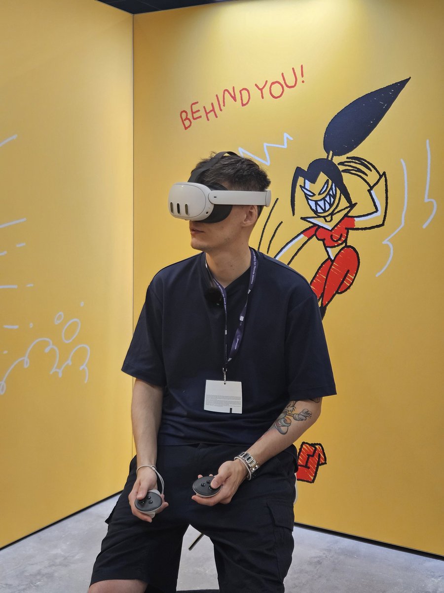 CadetGrumpyDuck's tweet image. Got to try #MarvelsDeadpoolVR today at @gamescom and had a great time! Looking forward to getting the video out when im back 🔥💜
Thanks @MetaQuestVR for inviting me to try the game 💜