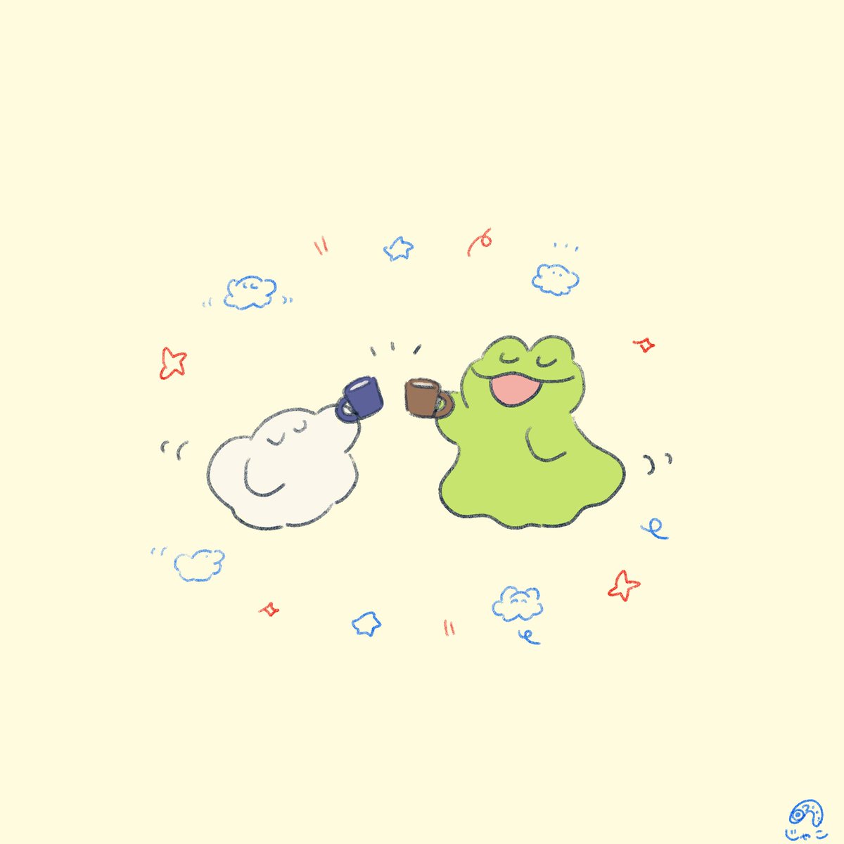 かんぱ～い！

#おばけろとおばけけ #ゆるいイラスト