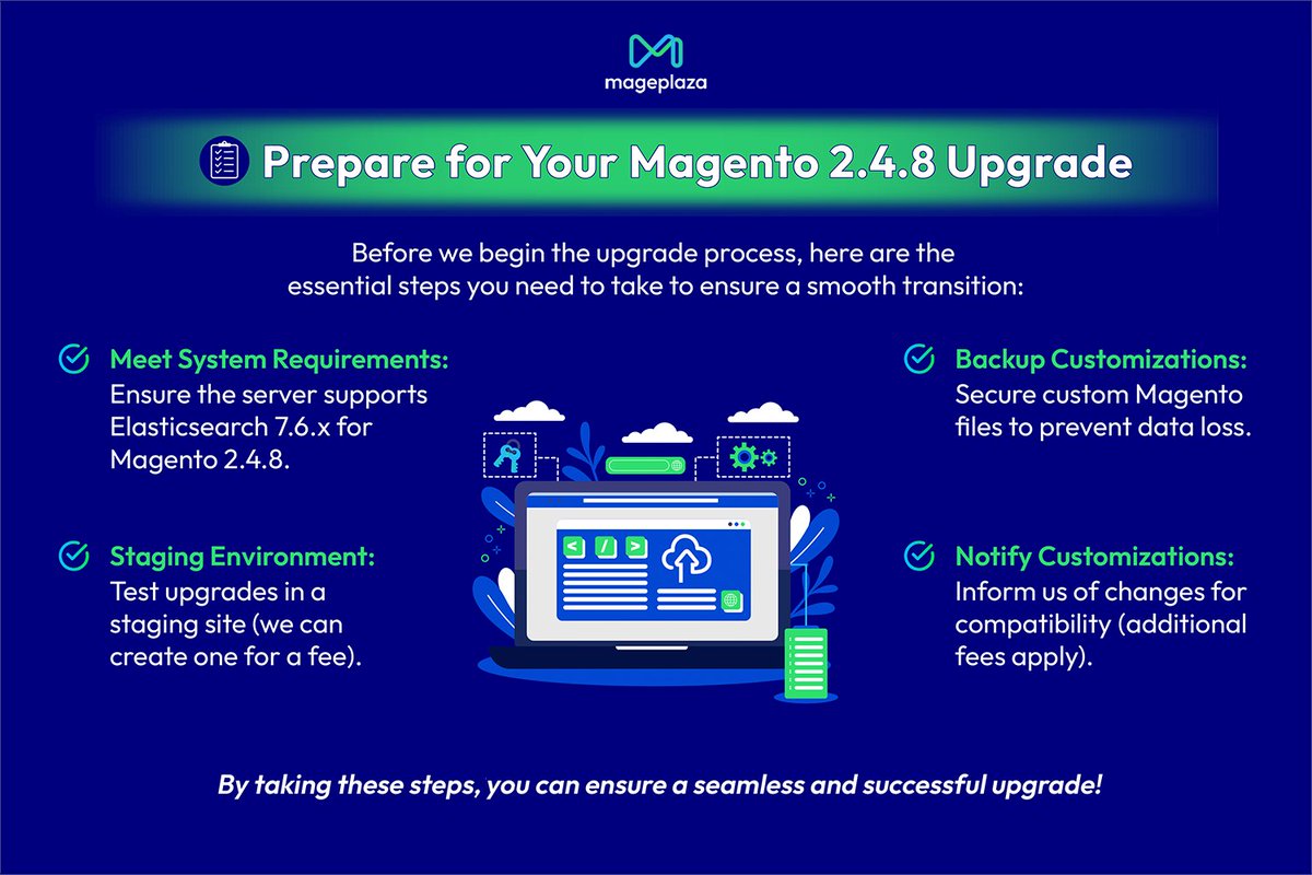 🚨 Magento 2.4.8 is here — but have you upgraded yet?

✅ Faster &amp; more stable
✅ Protects your store from risks
✅ Keeps custom features safe

Don’t fall behind. Upgrade smart with Mageplaza 👉bit.ly/4owZAk9

#Magento #AdobeCommerce #MagentoUpgrade