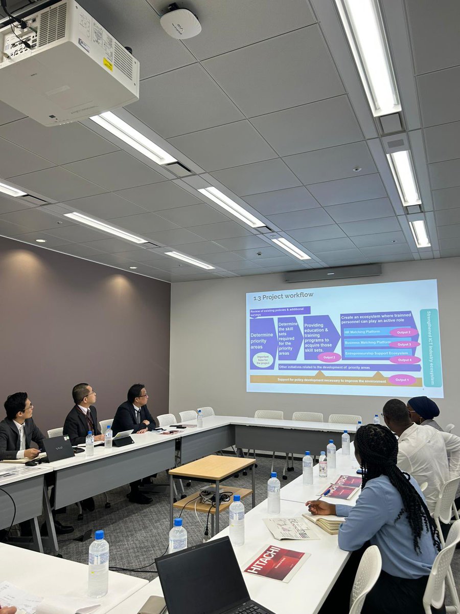 Day 2 of the Uganda Study Tour 🇺🇬🇯🇵: The delegation visited <a href="/Hitachi/">Hitachi</a> where we explored exciting opportunities around smart infrastructure, public sector digitization, and energy. Hitachi also shared how they’re already supporting Uganda’s banking sector with digital solutions.
