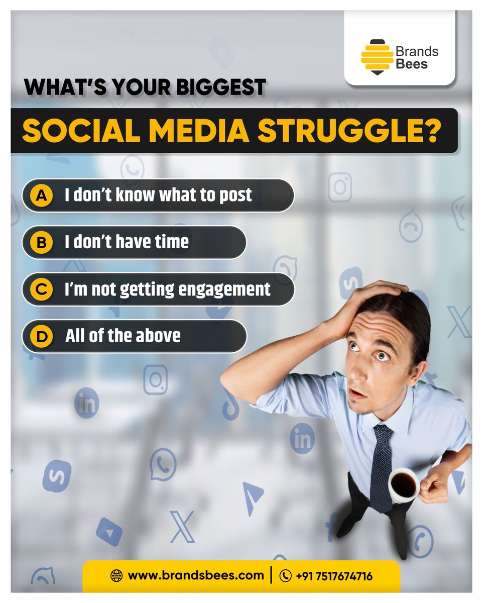 BrandsBees's tweet photo. 📷 Quick Poll!
📷 Feel free to comment below if your struggle isn’t listed.
.
https://t.co/LuKpY8eYno
#WebsiteDesign #WebsiteDevelopment #Branding #digitalmarketing #digitalagency #digitalbusinesstransformation #SEO #seoservices #SMM #Pune #Punekar #Chennai #marketingdigital https://t.co/sTIX5GVJhv