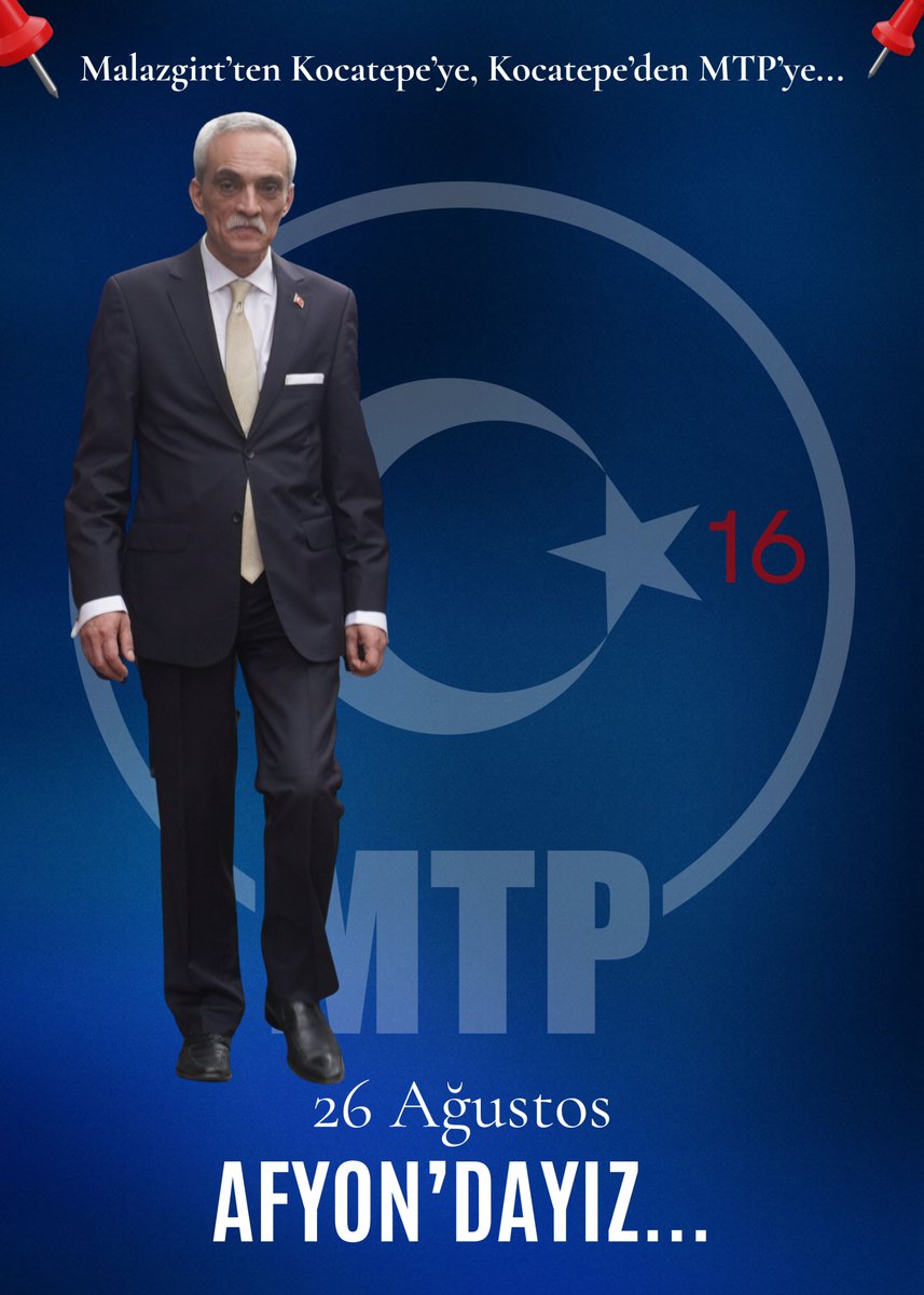 MTP 16 YAŞINDA...

"Malazgirt'ten Kocatepe'ye, Kocatepe'den MTP'ye..."

26 Ağustos'ta Afyon'dayız.

Davetlisiniz.