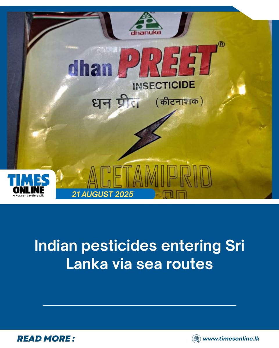 A major racket of smuggling pesticides via sea routes from India has been busted in the Kalpitiya area.

Read more of TimesOnline at : sundaytimes.lk/online/