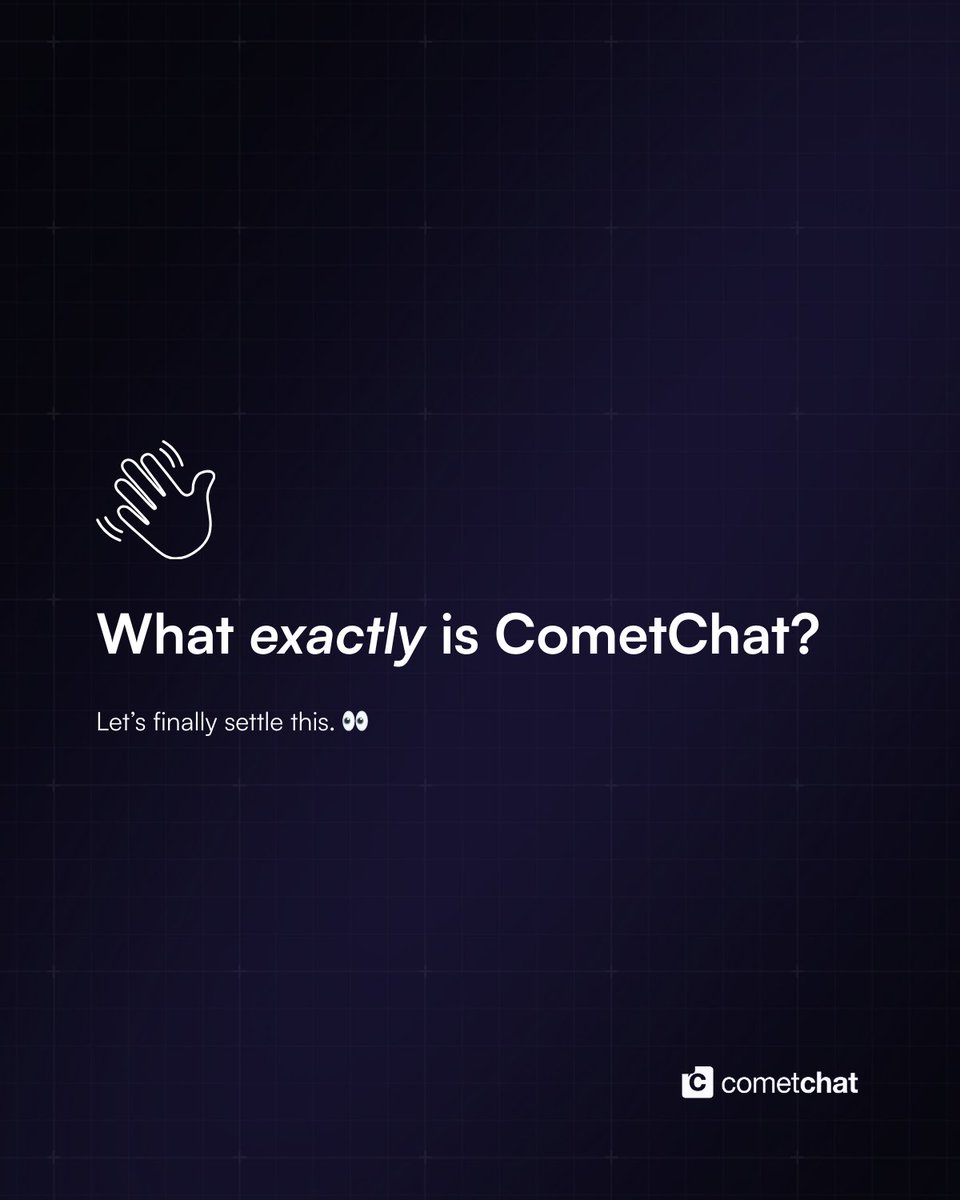 CometChat's tweet image. Been a while, X. Let&apos;s start with the basics (we may have a lot more to talk about now) - What is CometChat? 👇