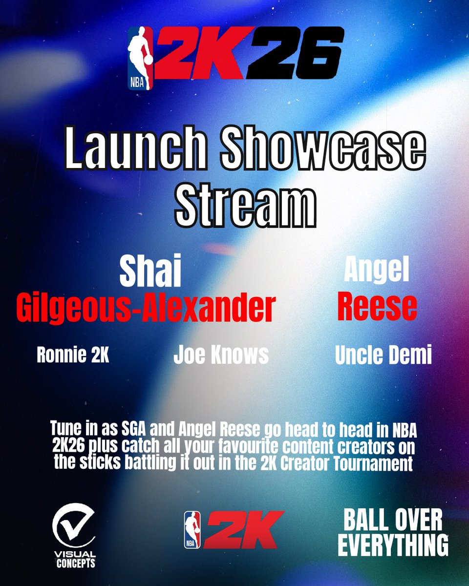 NetsWorldUK's tweet photo. On 5 September 2024 there was the NBA2K25 Launch Showcase.
There will likely be the same with NBA2K26. This will likely be on 28 August 2025, Adin Ross commented on it happening again this year on his stream.
#NBA2K26 #LaunchShowcase #NBA2K https://t.co/pyaSqc3sK4