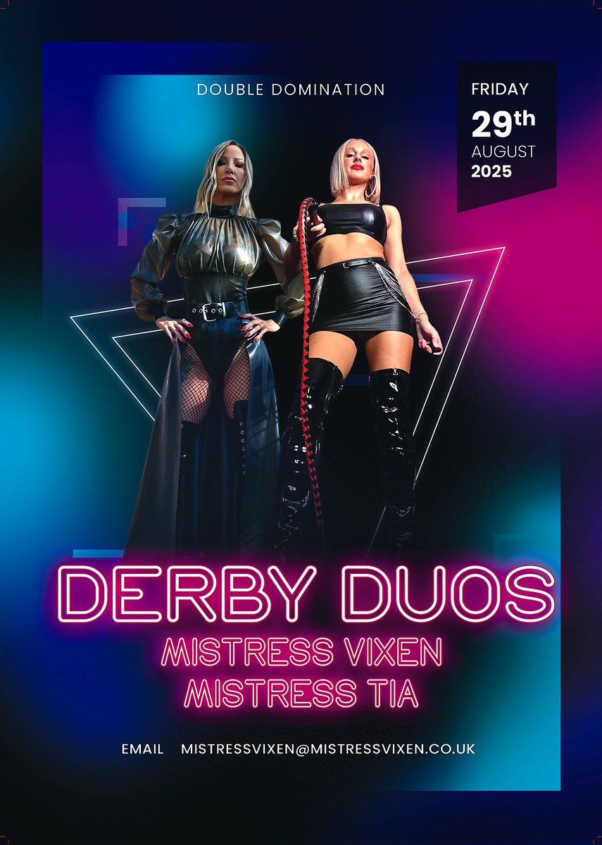 MistressVixen's tweet photo. 1 space left for Derby Duos day with myslef and @MistressTiaUK1 
Tickle torture 
Sensual 
Tease &amp; denial offered https://t.co/VHP4SV9p0C