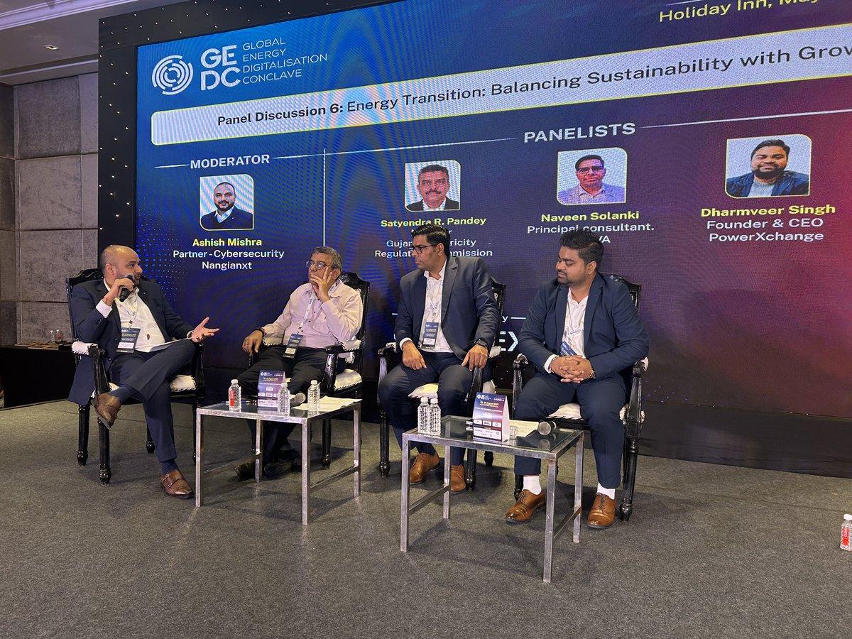 gedcevent's tweet photo. #GEDC2025 Day 2 | Panel Discussion 6 

Topic: Energy Transition – Balancing Sustainability with Growth

Moderator: Ashish Mishra, Partner - Cybersecurity, Nangianxt

Panelists:
🔹Satyendra R. Pandey
🔹Naveen Solanki
🔹Dharmveer Singh

#EnergyTransition #Sustainability #Energy https://t.co/5LLvACocBZ