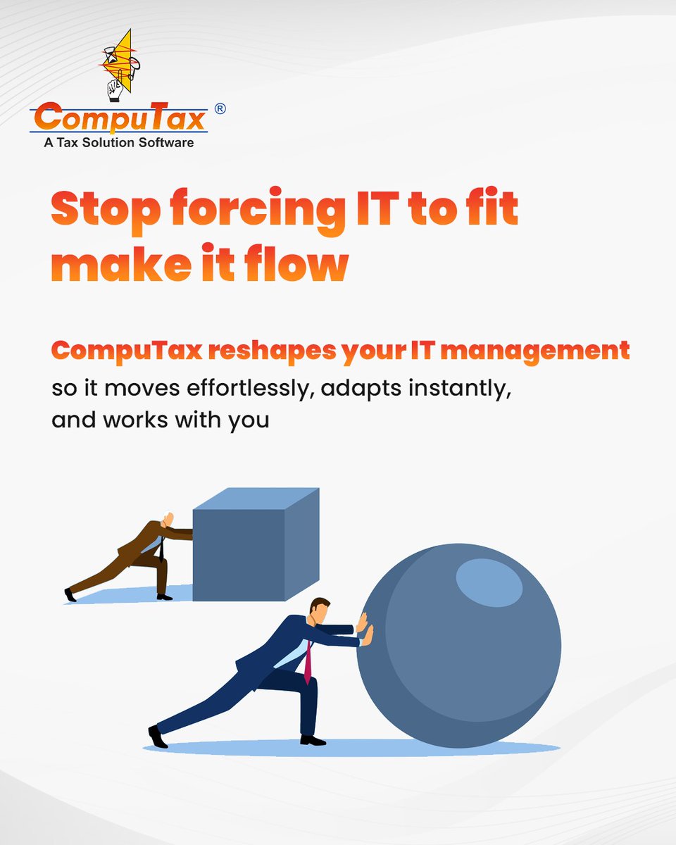 computaxonline's tweet photo. IT shouldn’t feel like a puzzle you’re forcing pieces into. With CompuTax, it’s about flow, not force.

Say goodbye to rigid systems and hello to tech that bends, adapts, and supports the way you work. 

#computaxservices #taxingmadeeasy #TaxCompliance https://t.co/xlk21ym1hB