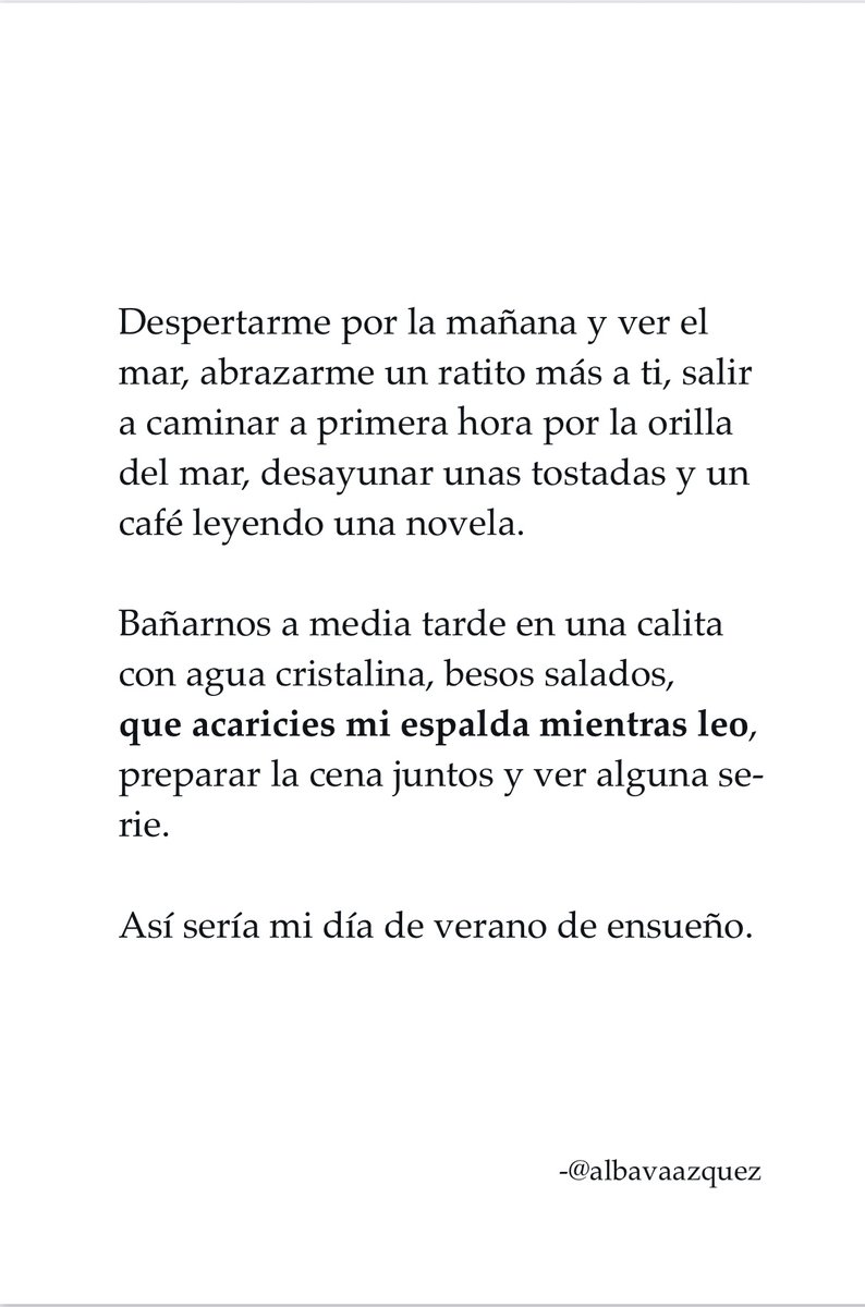 así sería mi día de verano de ensueño