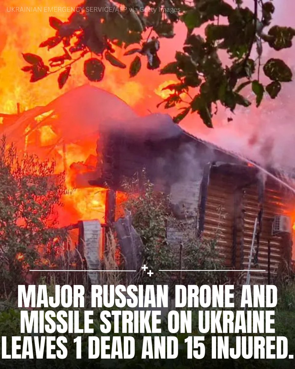 Russia launched one of its largest aerial assaults of the year on Ukraine, firing 574 drones and 40 ballistic and cruise missiles overnight, according to Ukraine’s Air Force. The strikes, mainly targeting western regions where foreign military aid is stored, killed at least one