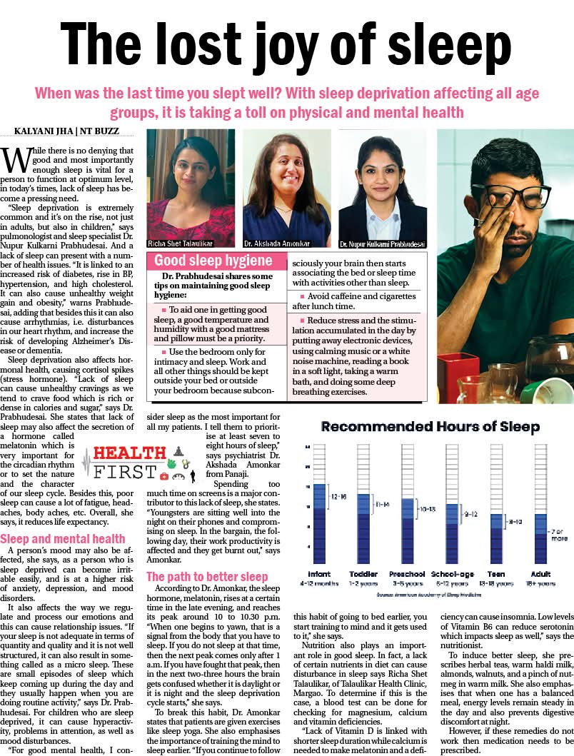 Navhind_Times's tweet image. When was the last time you slept well? With sleep deprivation affecting all age groups, it is taking a toll on physical and mental health...Read more in The Navhind Times (Buzz) today!

Feature Article By: @kumar_kalyani

#sleepdeprivation #sleeptips #SleepSolutions #NavhindTimes