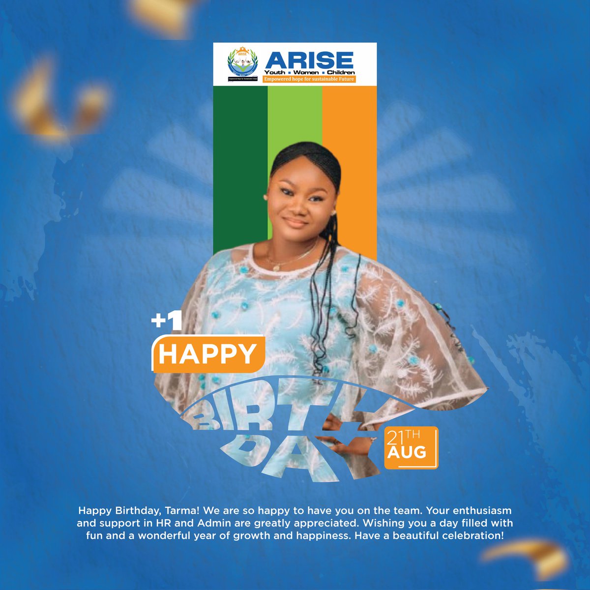 ARISEYWC's tweet photo. Happy Birthday, Tarma! We are So happy to have you on the team. Your enthusiasm and support in HR & Admin are greatly appreciated. Wishing you a day filled with fun and a wonderful year of growth and happiness. Have a beautiful celebration!
#birthdayfun #thurseday #happybirthday https://t.co/mhcOnt2tVC